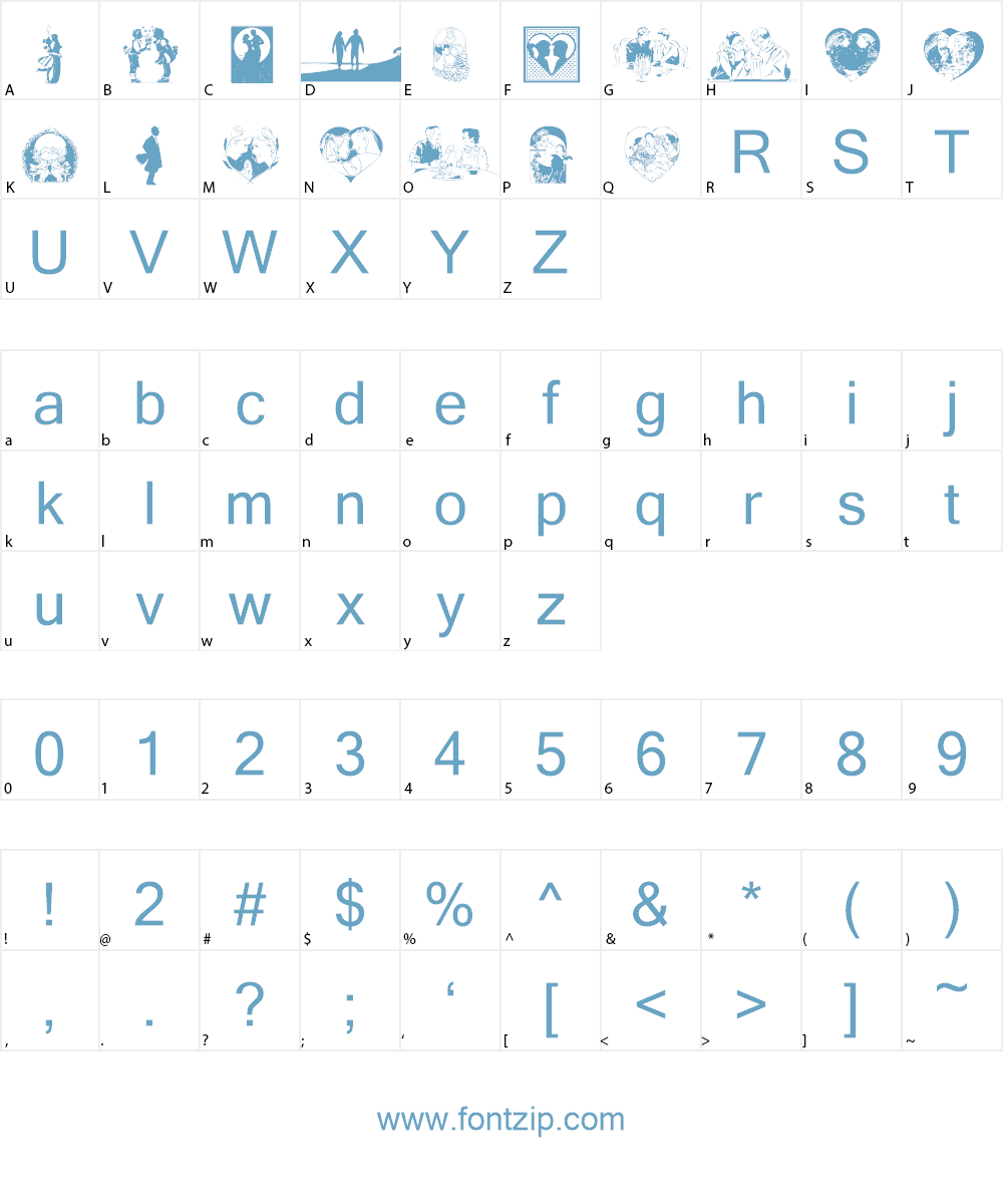 LM Romantix Font Character